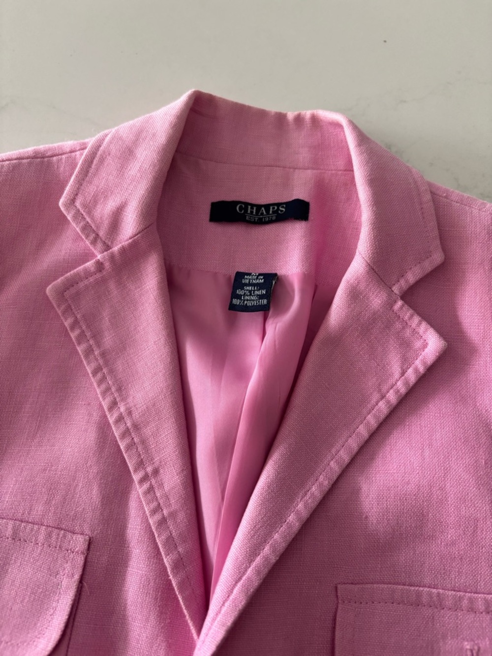 Chaps Pink Tailored Button-Front Blazer - Picture 3 of 8